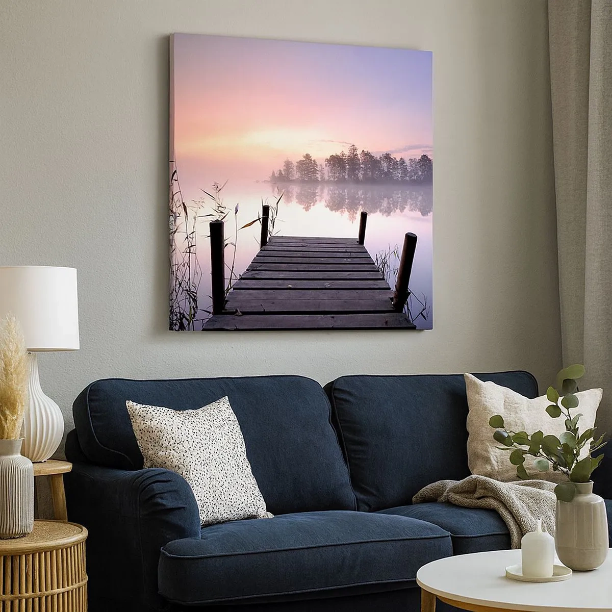 Lærredstryk - Billede på lærred - Ud af den lilla tåge... - 30x30 cm