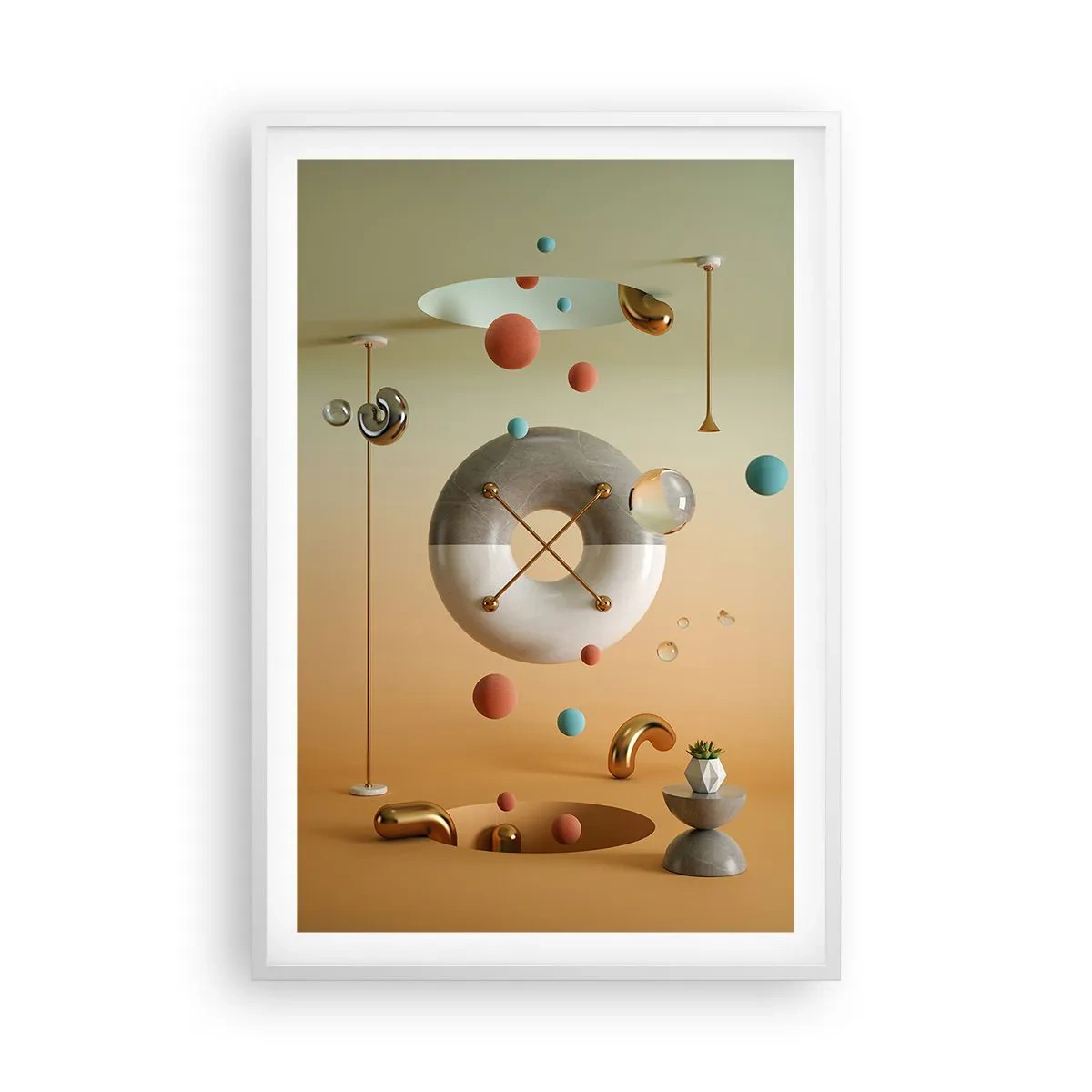 Plakat i hvid ramme - Alt kan ske - 61x91 cm