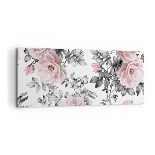 Lærredstryk - Billede på lærred - Forsvind i rosenblomsterne - 100x40 cm