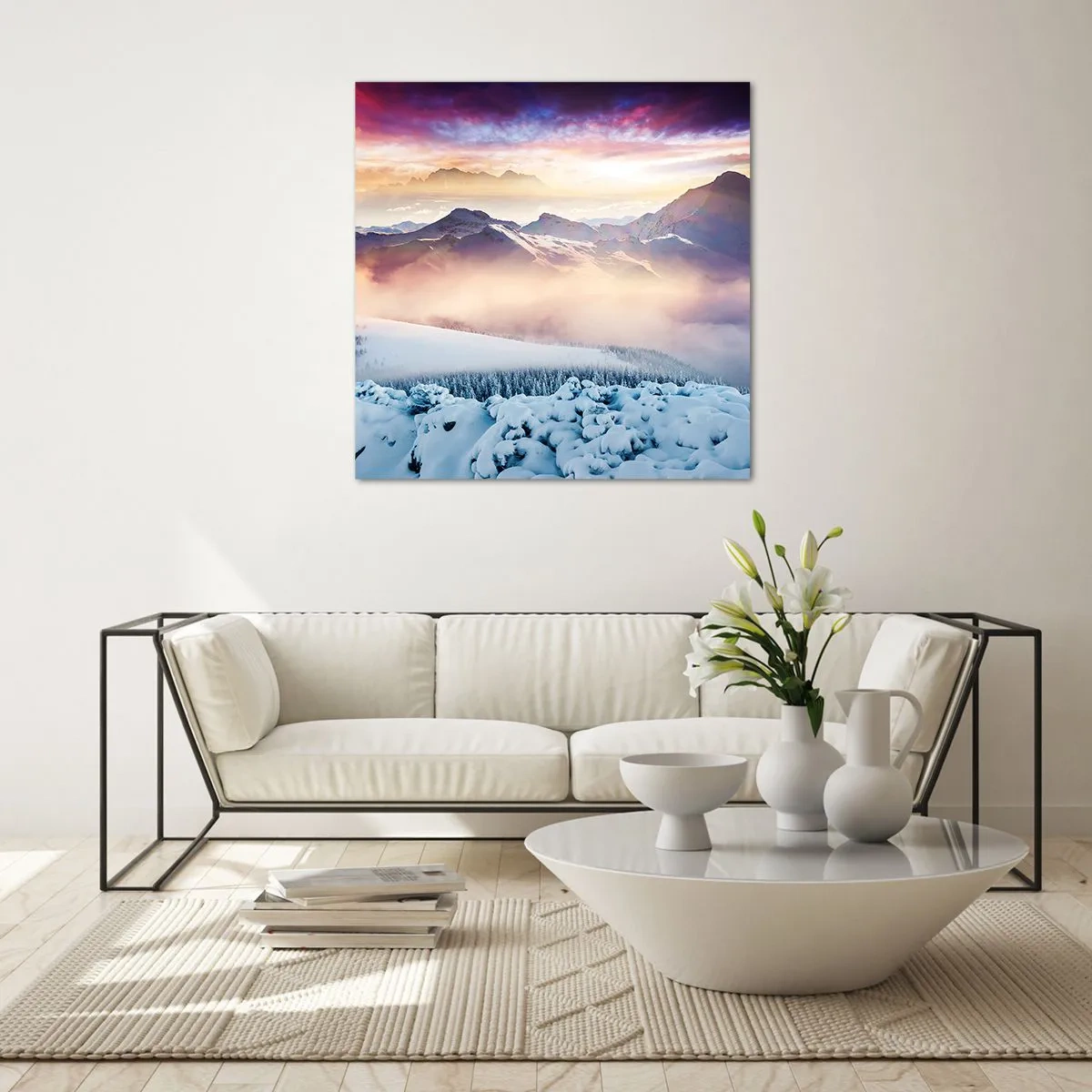 Billede på glas - Naturens kraft og renhed - 70x70 cm