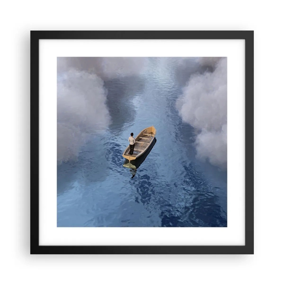 Plakat i sort ramme - Livet - rejsen - det ukendte - 40x40 cm
