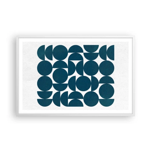 Plakat i hvid ramme - Cirkler og halvcirkler - 91x61 cm