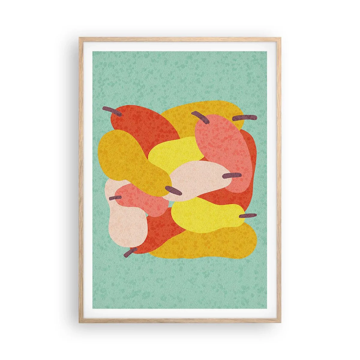 Plakat i ramme af lyst egetræ - Smag på sommersolen - 70x100 cm