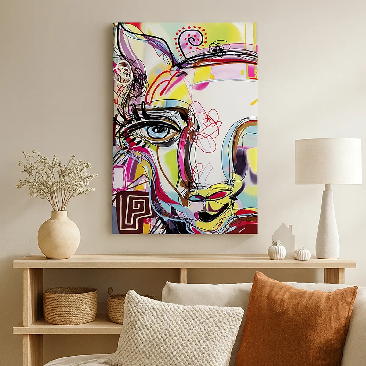 Lærredstryk - Billede på lærred - Rigdommen ved katteeksamen - 50x70 cm