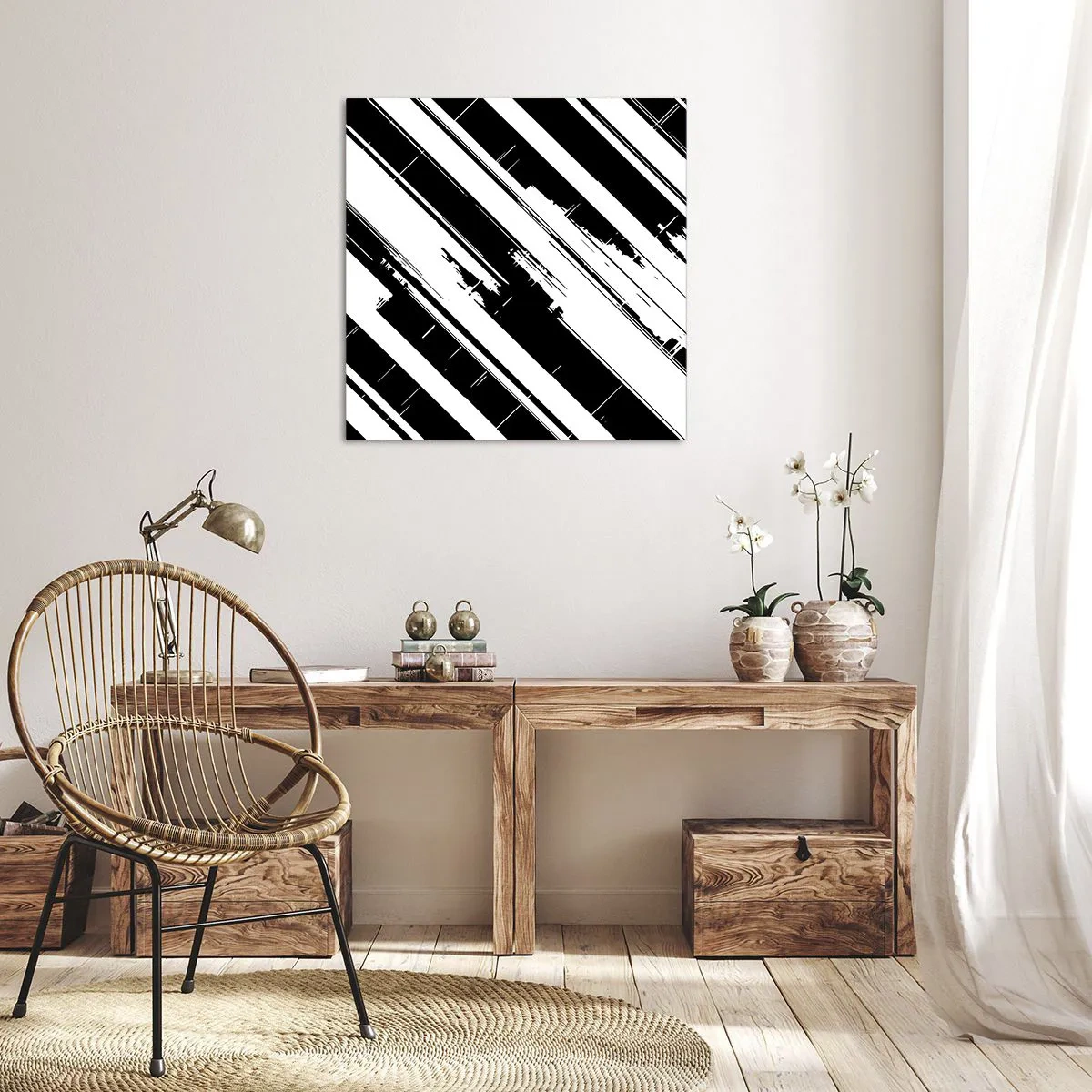 Lærredstryk - Billede på lærred - Intens og dynamisk komposition - 30x30 cm