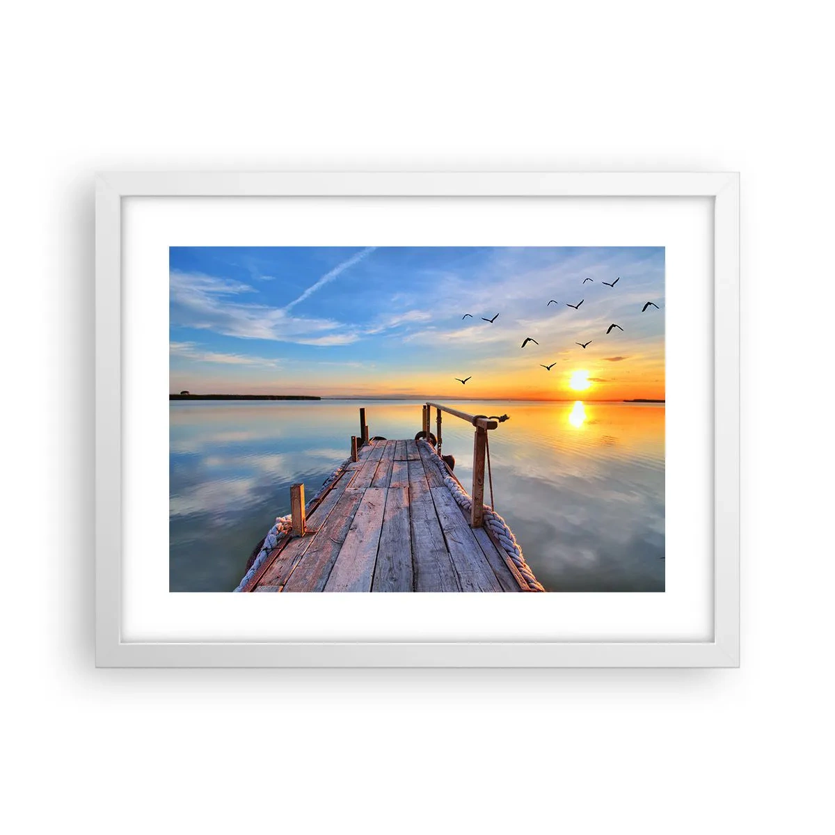Plakat i hvid ramme - Går fremad mod solen - 40x30 cm