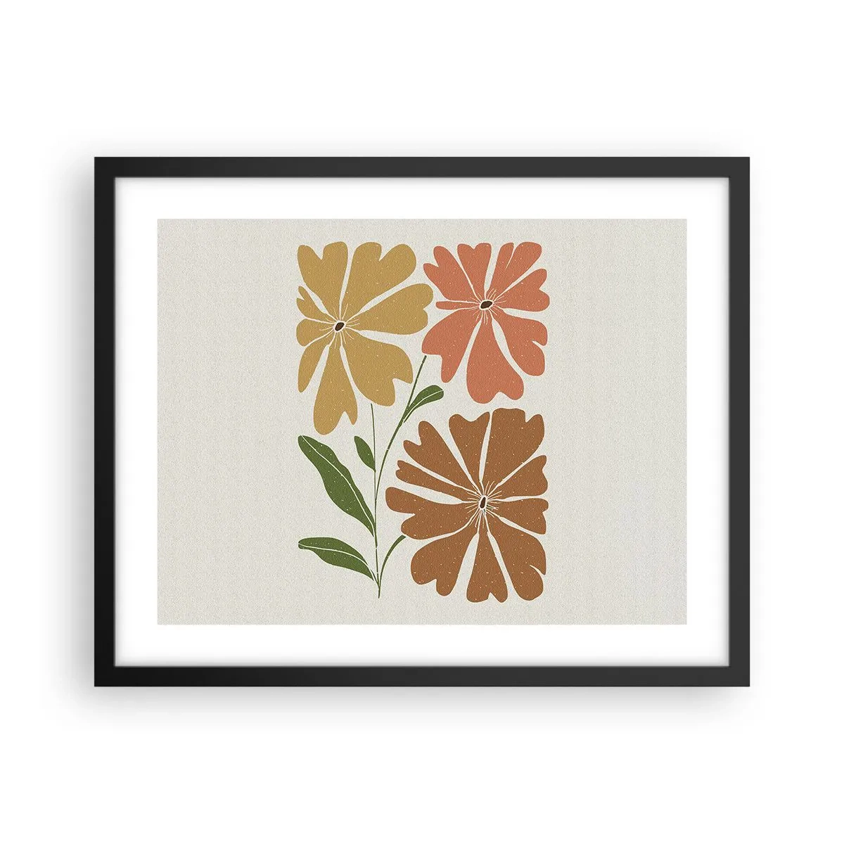 Plakat i sort ramme - Natur og geometri - 50x40 cm