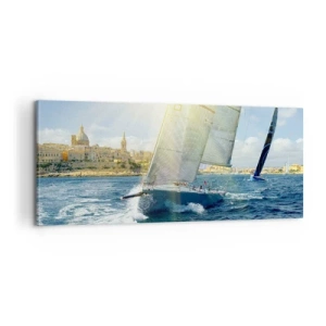 Lærredstryk - Billede på lærred - Tid til at forlade byen - 100x40 cm