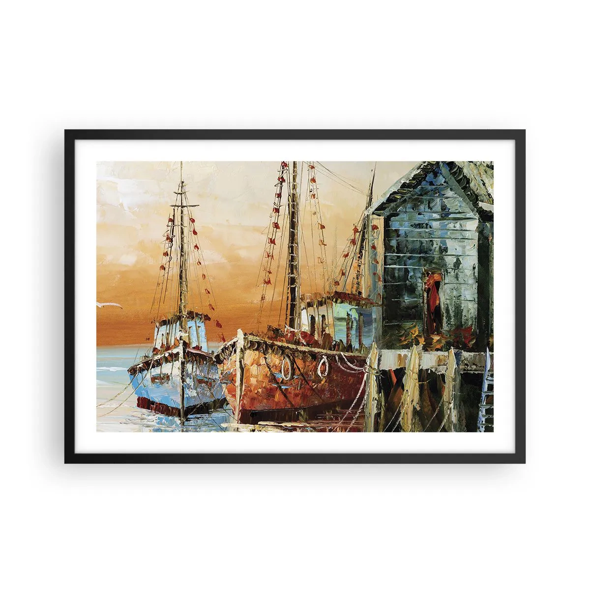 Plakat i sort ramme - Fredelig tilbagevenden - 70x50 cm