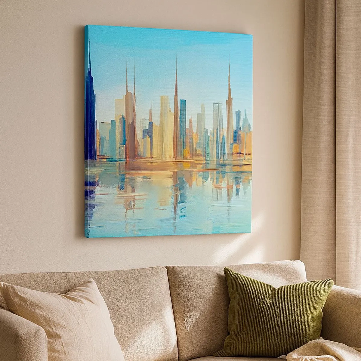 Lærredstryk - Billede på lærred - Solrig metropol - 30x30 cm