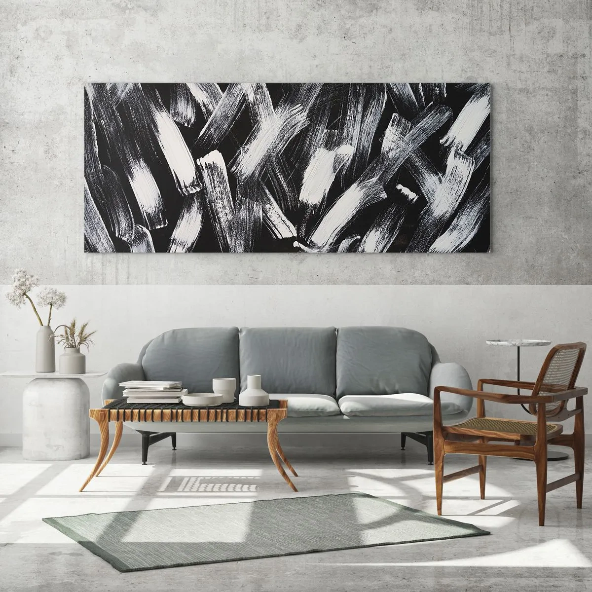 Billede på glas - Abstraktion i den industrielle ånd - 100x40 cm