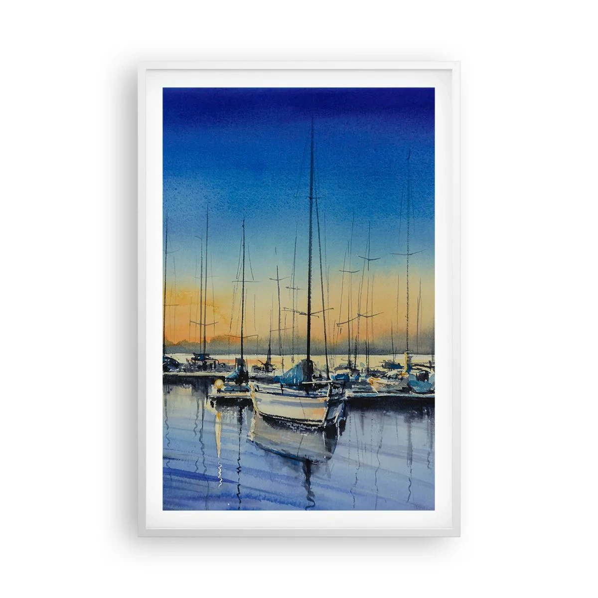 Plakat i hvid ramme - Slutningen på en god dag - 61x91 cm