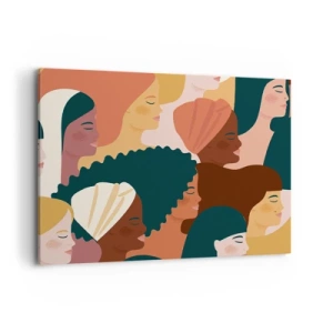 Lærredstryk - Billede på lærred - Kun kvindelighed - 100x70 cm