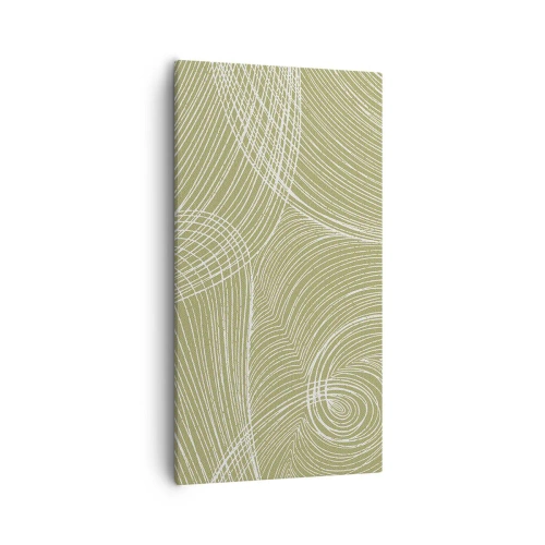 Lærredstryk - Billede på lærred - Indviklet abstraktion i hvidt - 55x100 cm