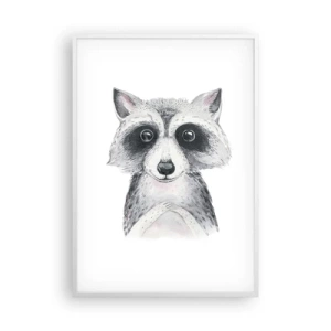 Plakat i hvid ramme - Et øjeblik til at trække på skuldrene - 70x100 cm