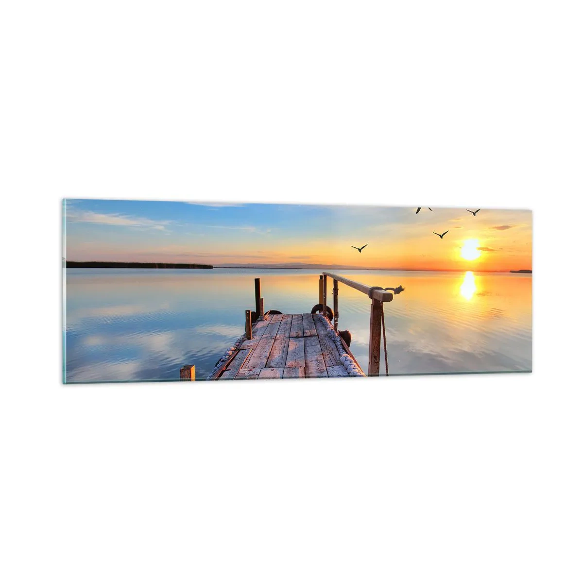 Billede på glas - Går fremad mod solen - 90x30 cm