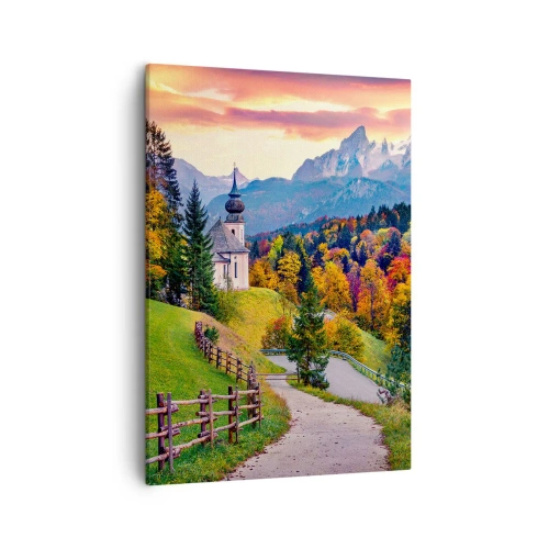 Lærredstryk - Billede på lærred - Landskab som maleri - 50x70 cm