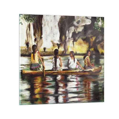 Billede på glas - I et polynesisk paradis - 40x40 cm