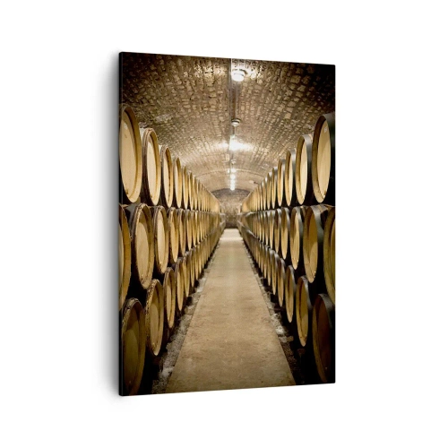 Lærredstryk - Billede på lærred - I en murstenskælder - 50x70 cm