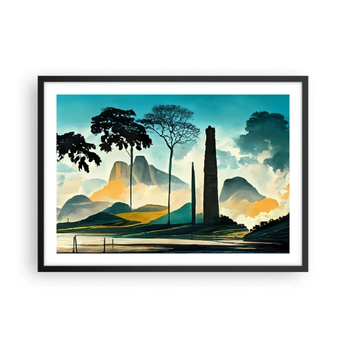 Plakat i sort ramme - Stadig højere og højere - 70x50 cm