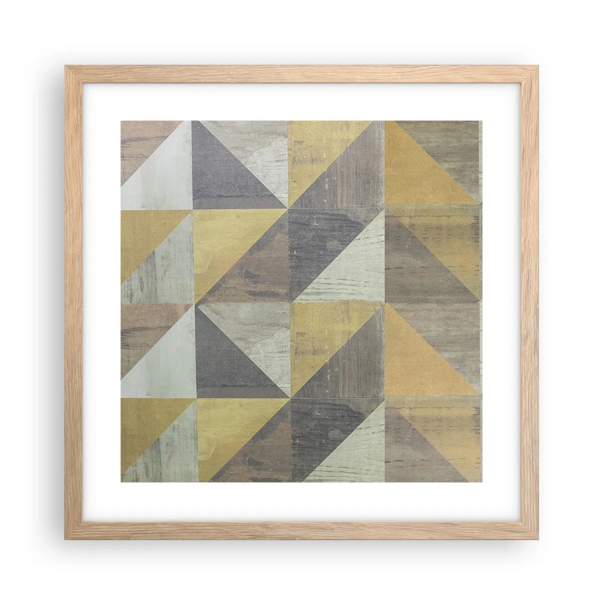 Plakat i ramme af lyst egetræ - Ved trekantens vinkel - 40x40 cm
