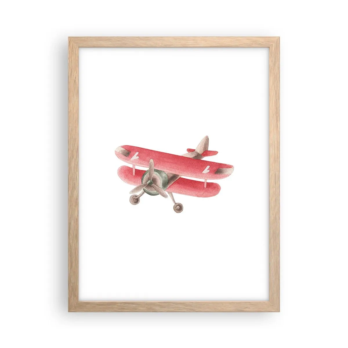 Plakat i ramme af lyst egetræ - Klar til at flyve højt - 30x40 cm