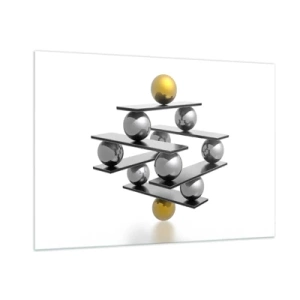 Billede på glas - Guld-sølv-balancen - 100x70 cm