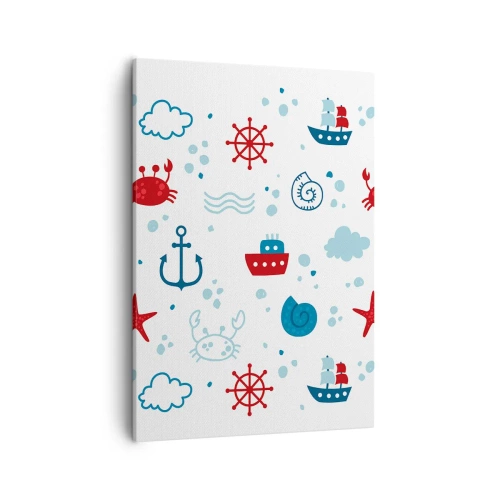 Lærredstryk - Billede på lærred - En fortælling om havet - 50x70 cm