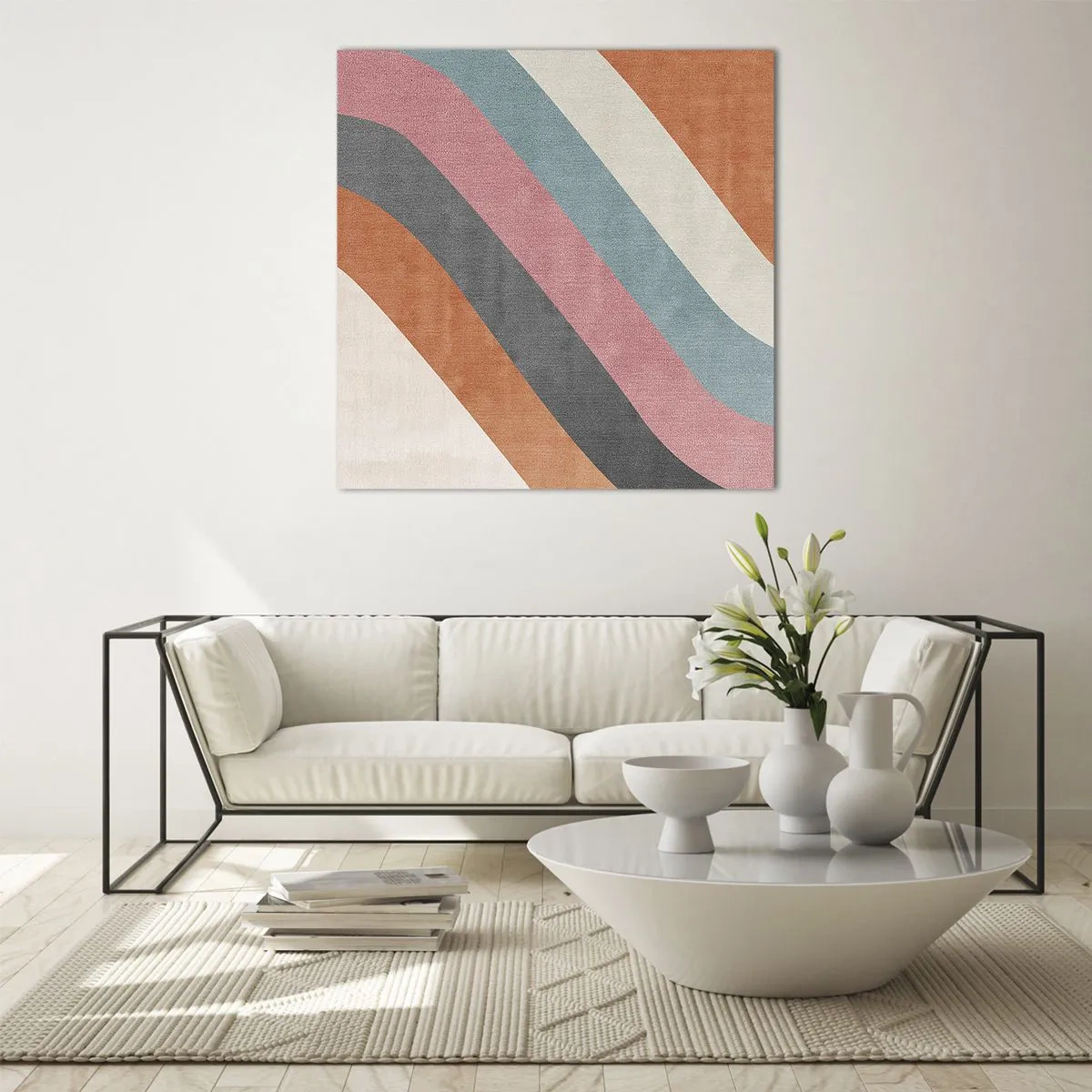 Billede på glas - Diagonal komposition - bevægelse - 50x50 cm