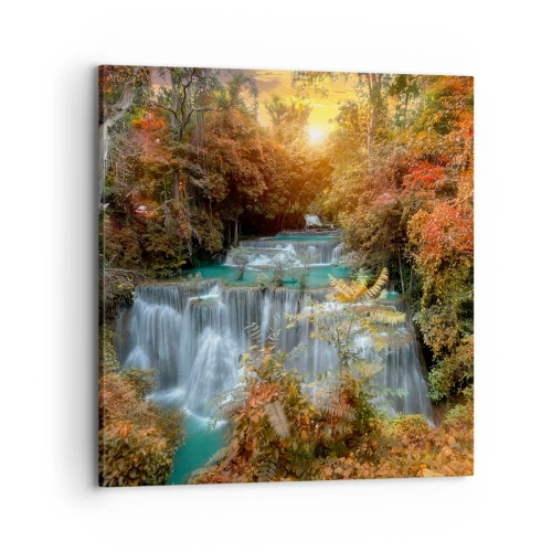 Lærredstryk - Billede på lærred - Skovens skjulte skat - 70x70 cm