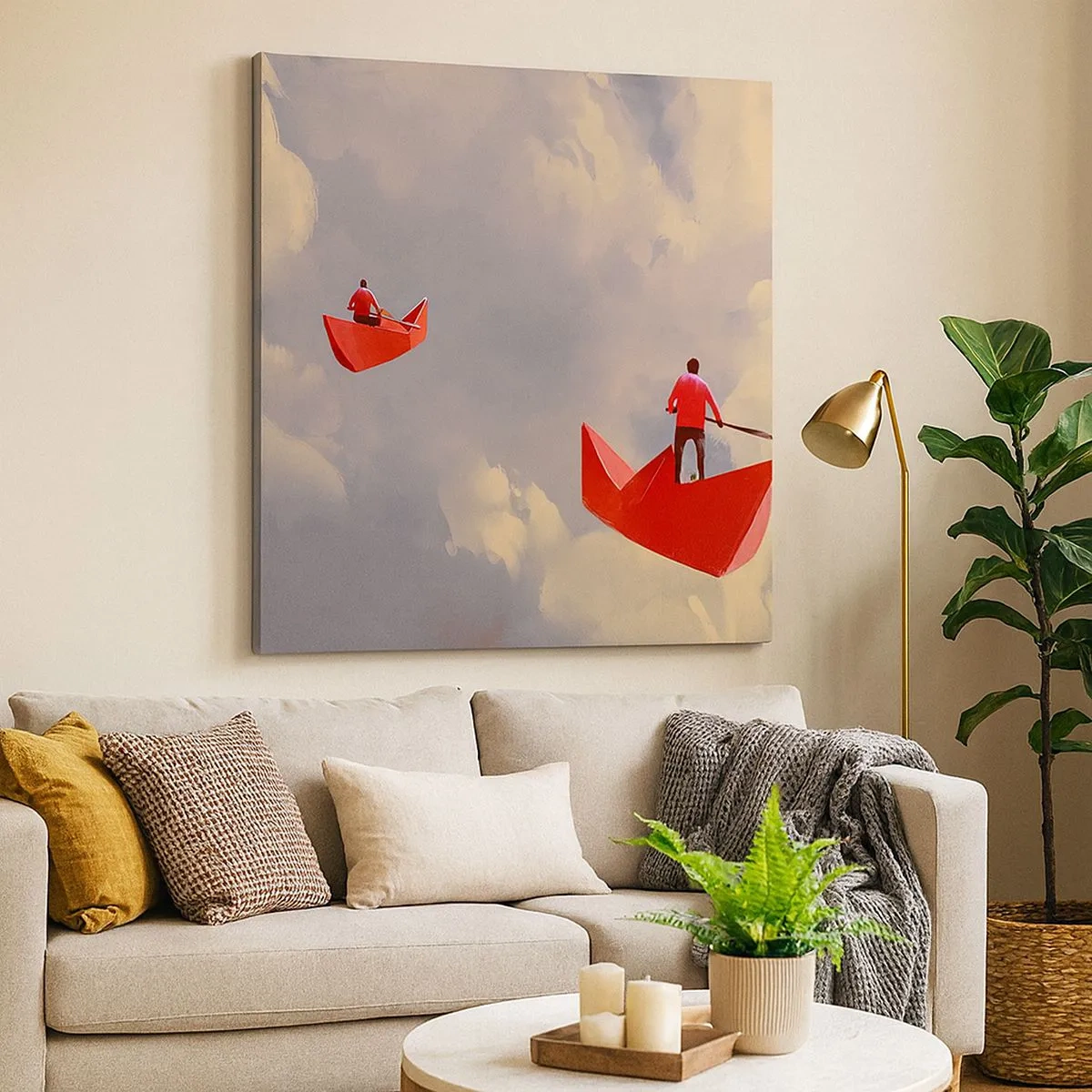 Lærredstryk - Billede på lærred - Drømmernes ekspedition - 30x30 cm