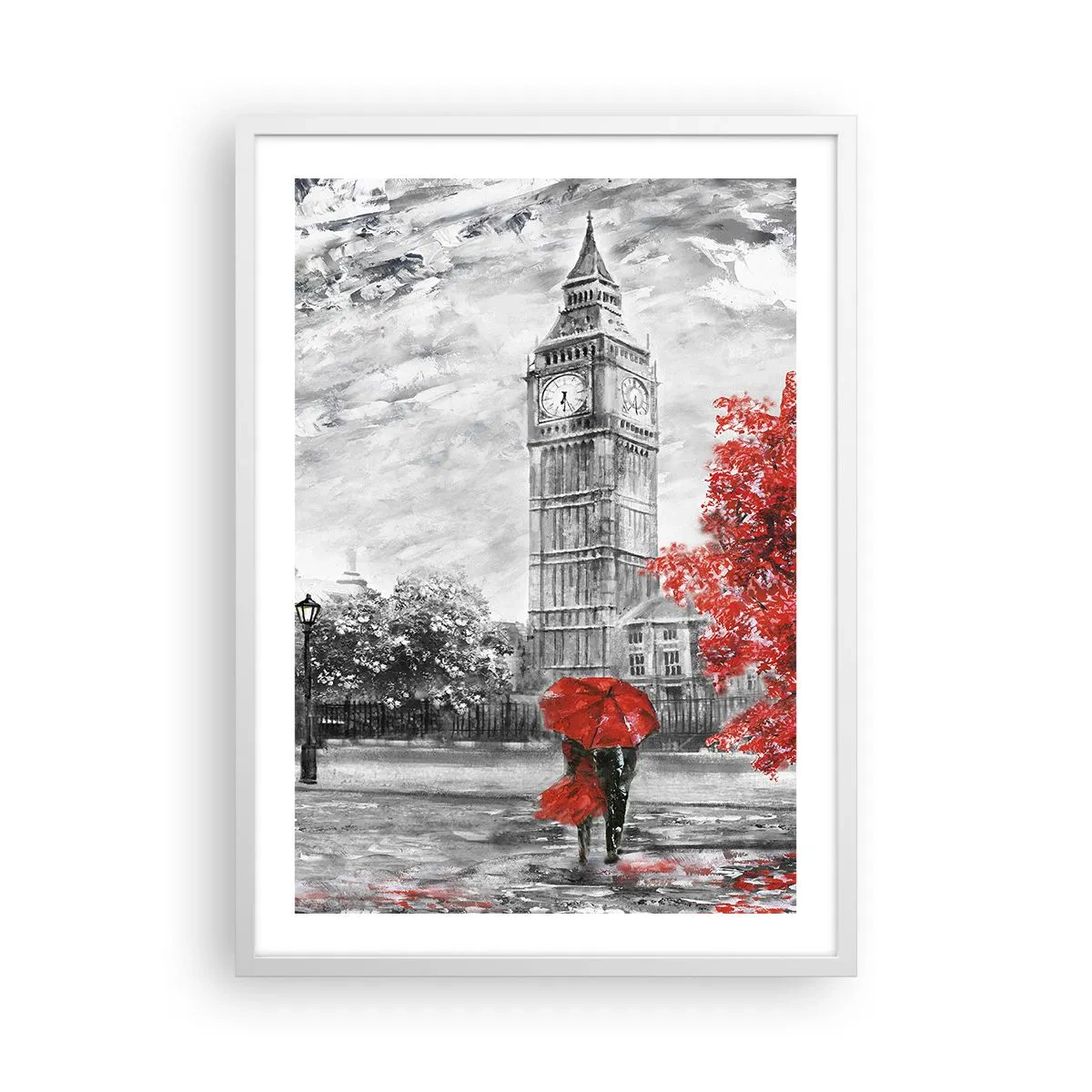 Plakat i hvid ramme - En spændende dag - 50x70 cm