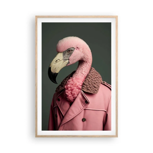 Plakat i ramme af lyst egetræ - En ægte elegant mand - 61x91 cm