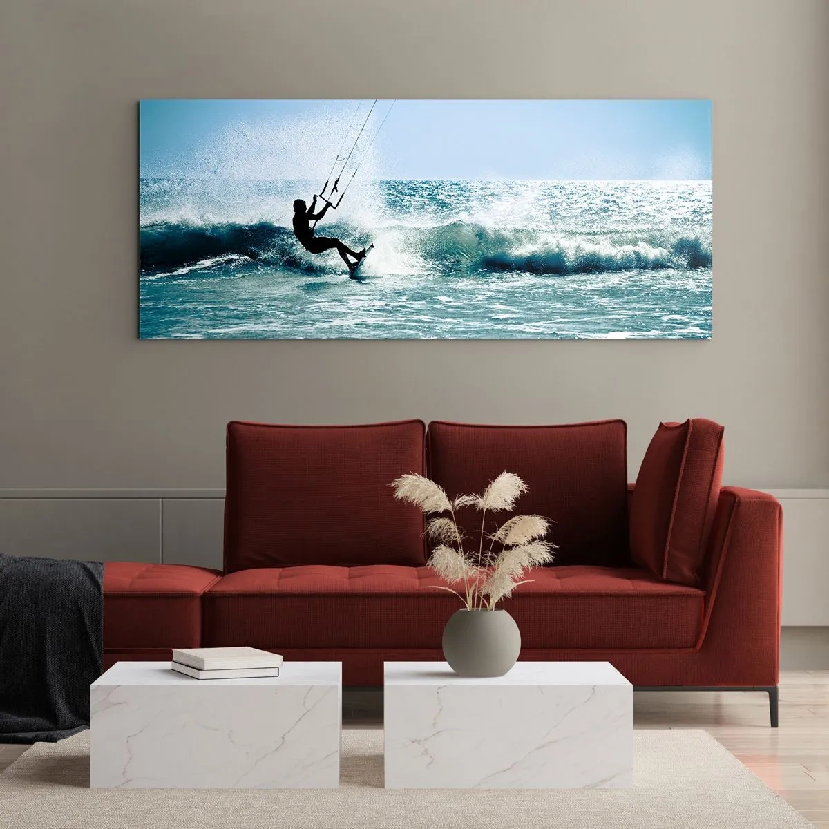 Billede på glas - Lad dig rive med - 160x50 cm
