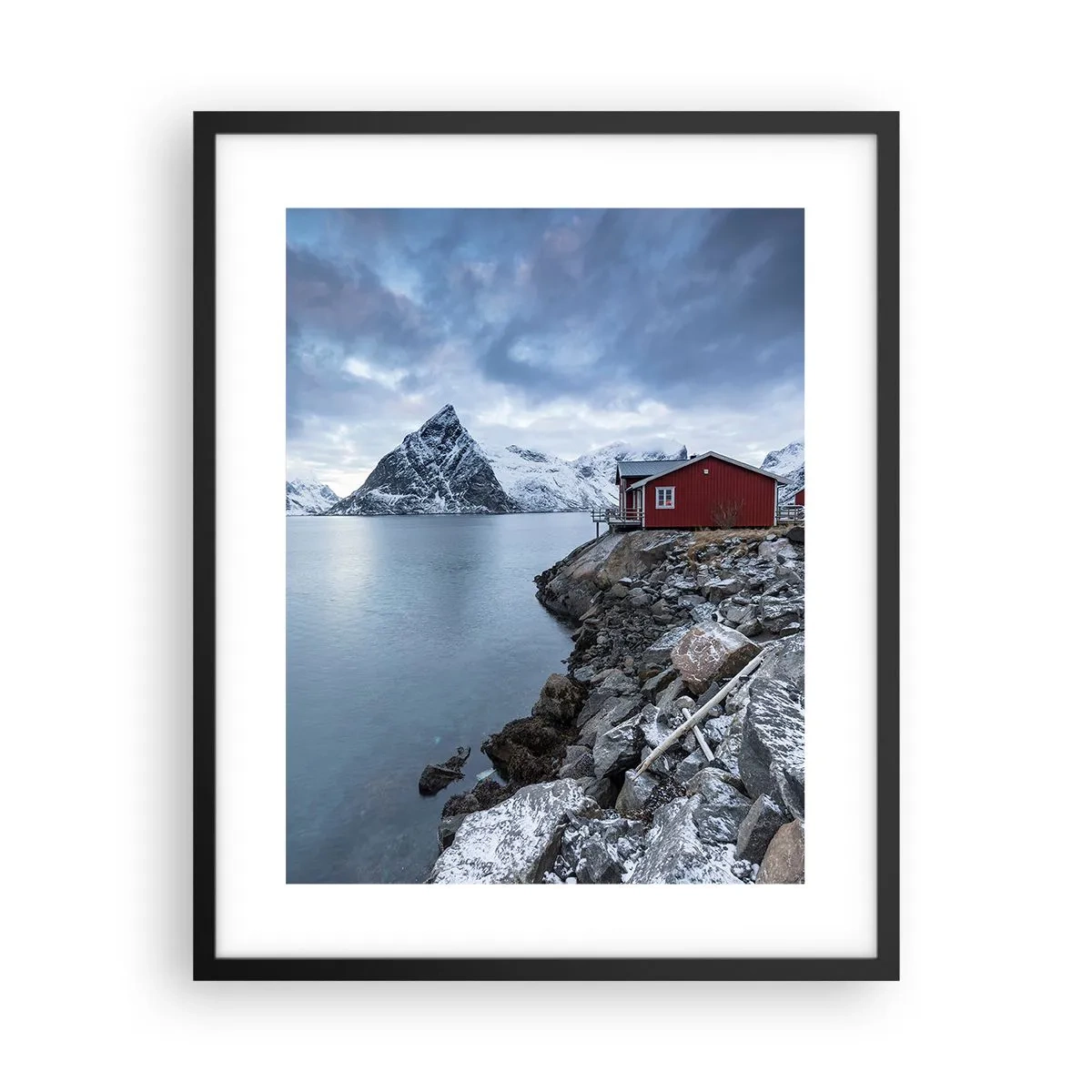 Plakat i sort ramme - Skandinavisk tilflugtssted - 40x50 cm
