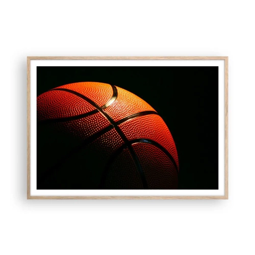 Plakat i ramme af lyst egetræ - Smuk som en planet - 100x70 cm