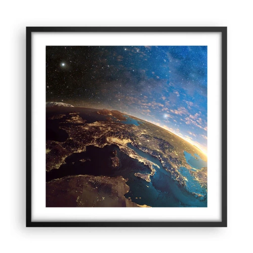 Plakat i sort ramme - Lad os se på hinanden på afstand - 50x50 cm