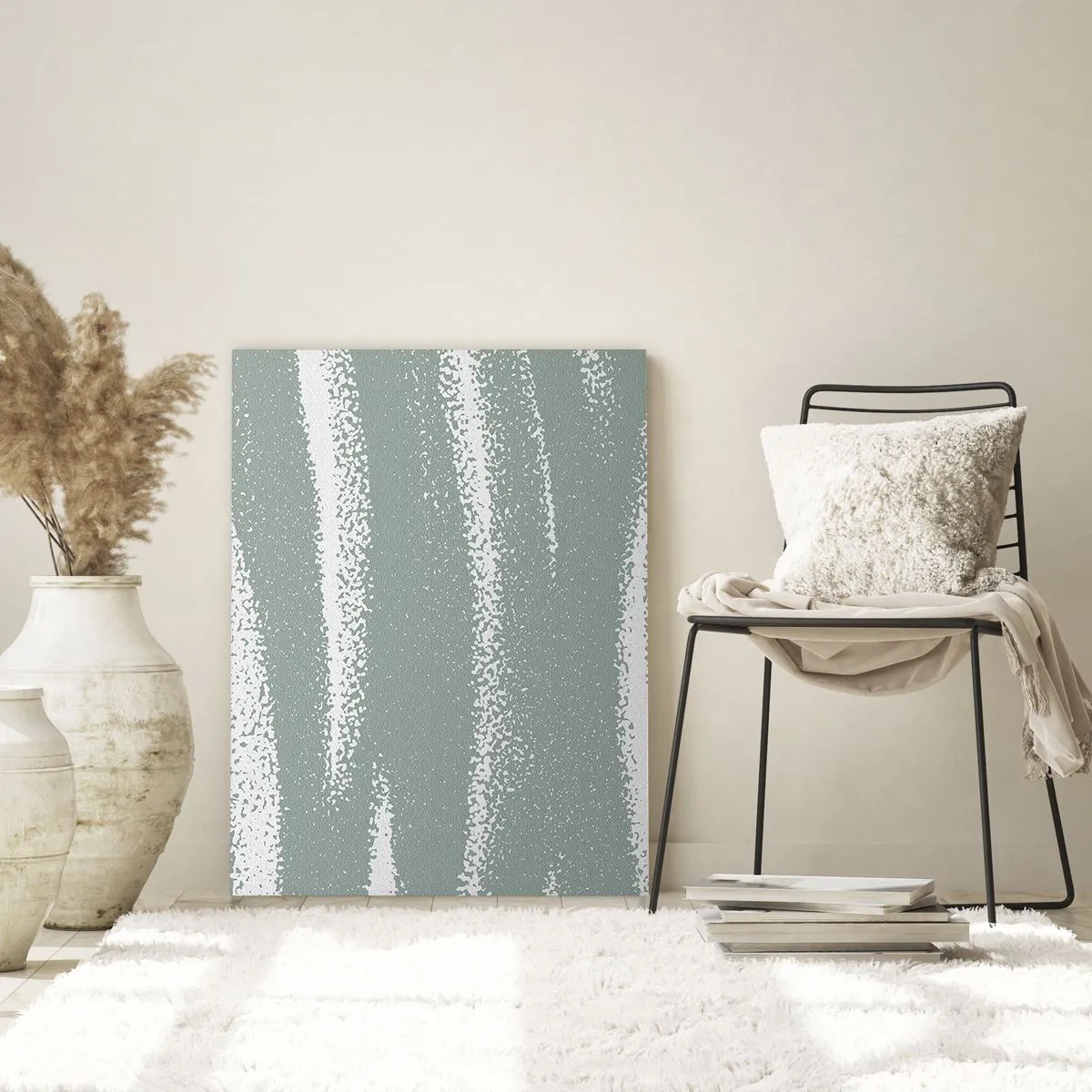Billede på glas - Abstraktion i vinterstemning - 70x100 cm