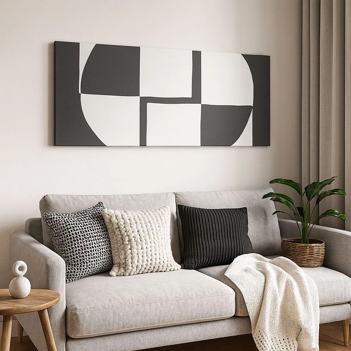 Lærredstryk - Billede på lærred - Antitese - syntese - 100x40 cm