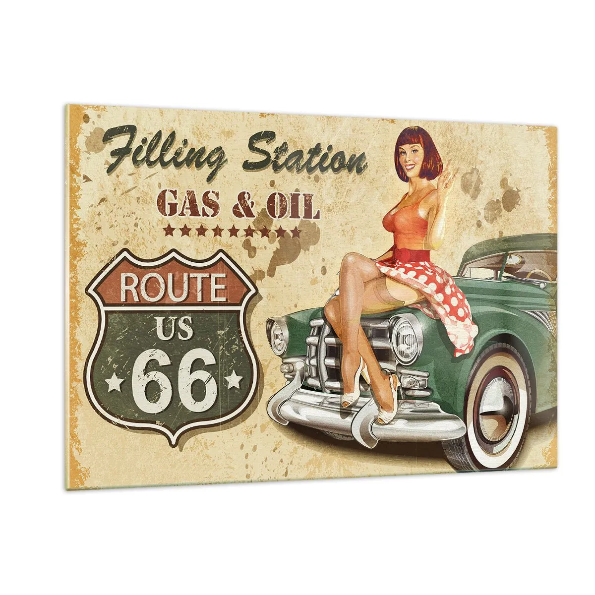 Billede på glas - De glorværdige 1940'ere. - 120x80 cm