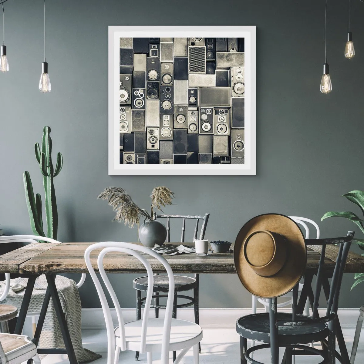Plakat i hvid ramme - Og alt er i orden - 60x60 cm