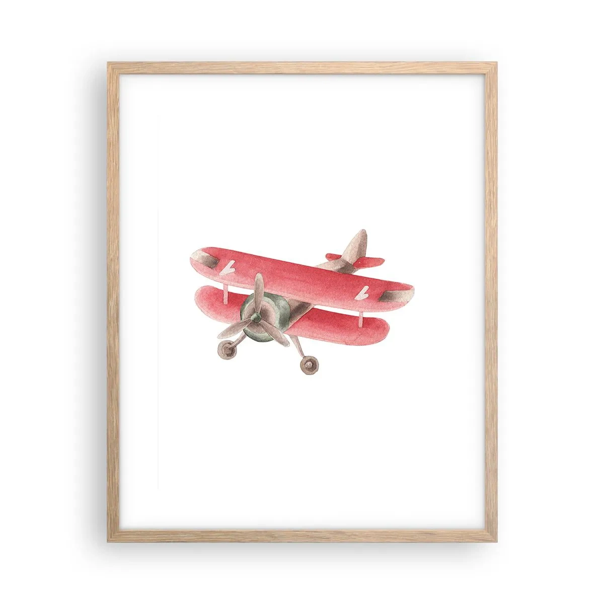 Plakat i ramme af lyst egetræ - Klar til at flyve højt - 40x50 cm