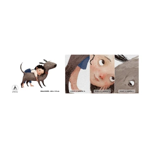 Prøve Fototapet Premium Canvas - Bedste venner - For børn, Hund, Pige - 100x30 cm