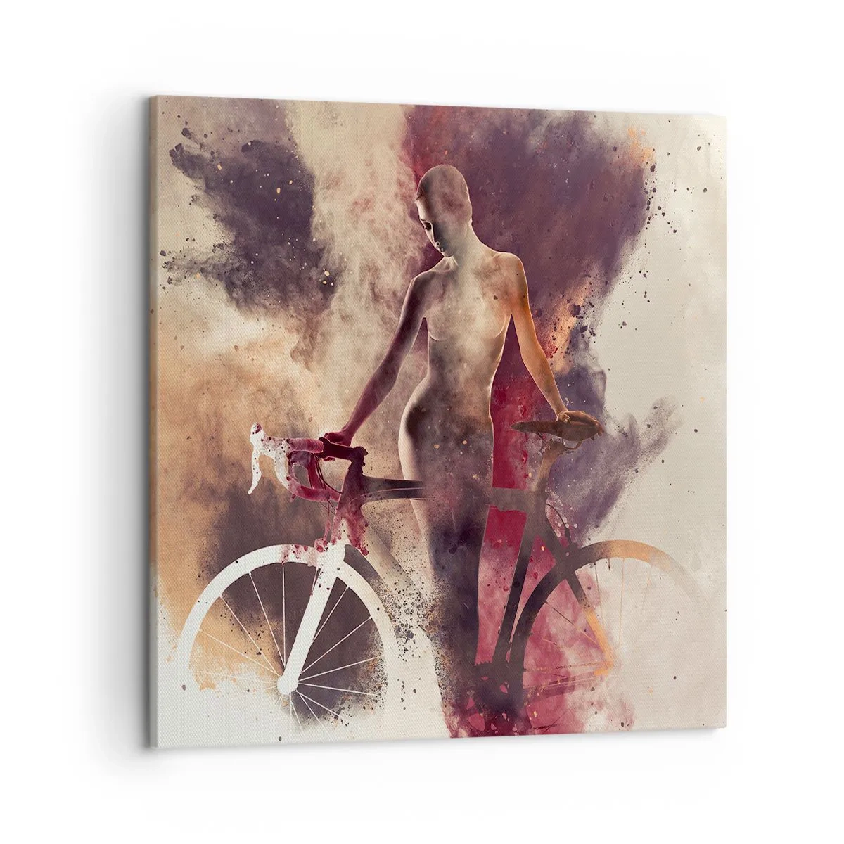 Lærredstryk - Billede på lærred - I marmor former den cyklende sjæl - 50x50 cm