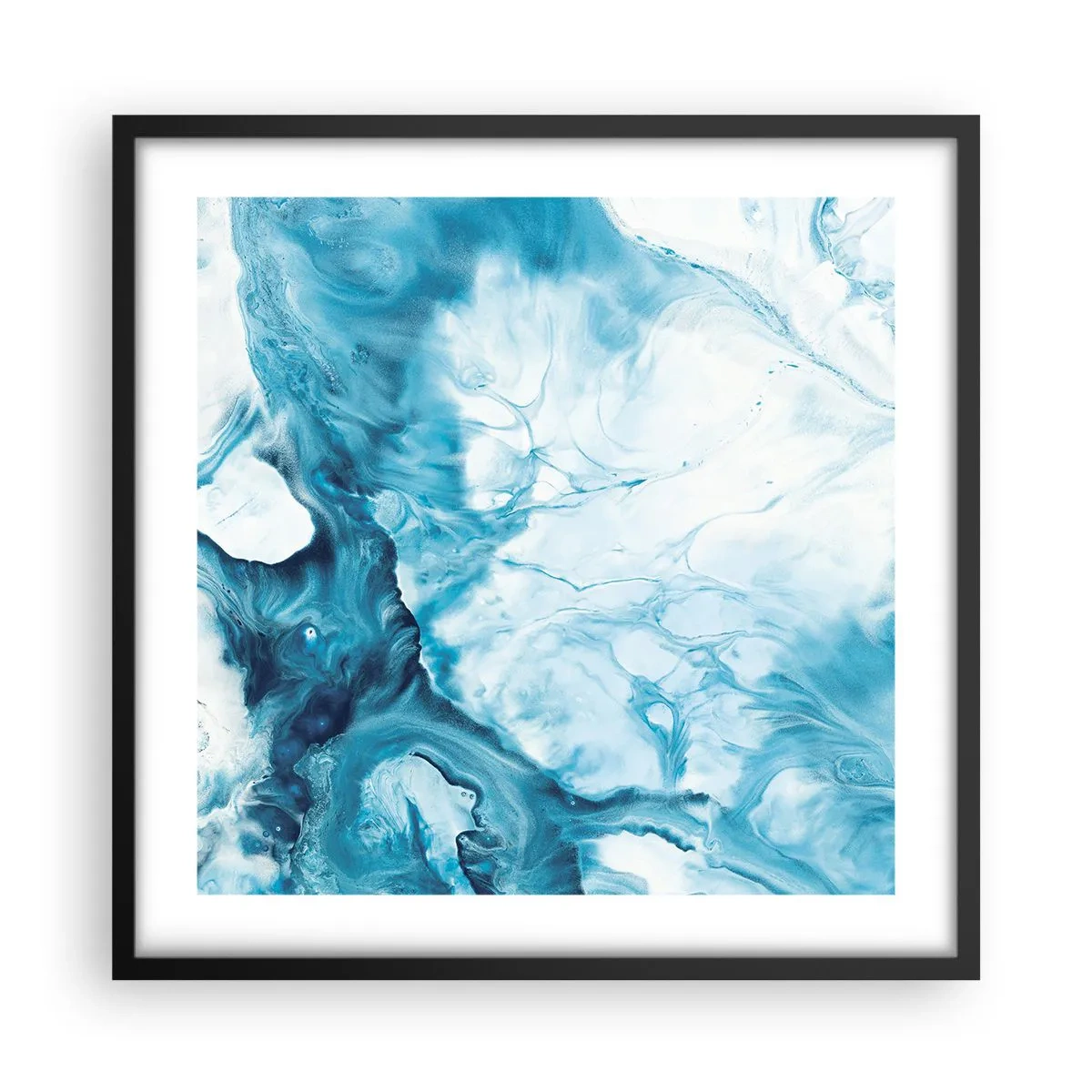 Plakat i sort ramme - Blå koncert - 50x50 cm