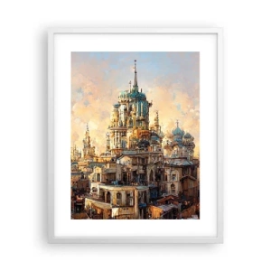 Plakat i hvid ramme - En by af byer - 40x50 cm