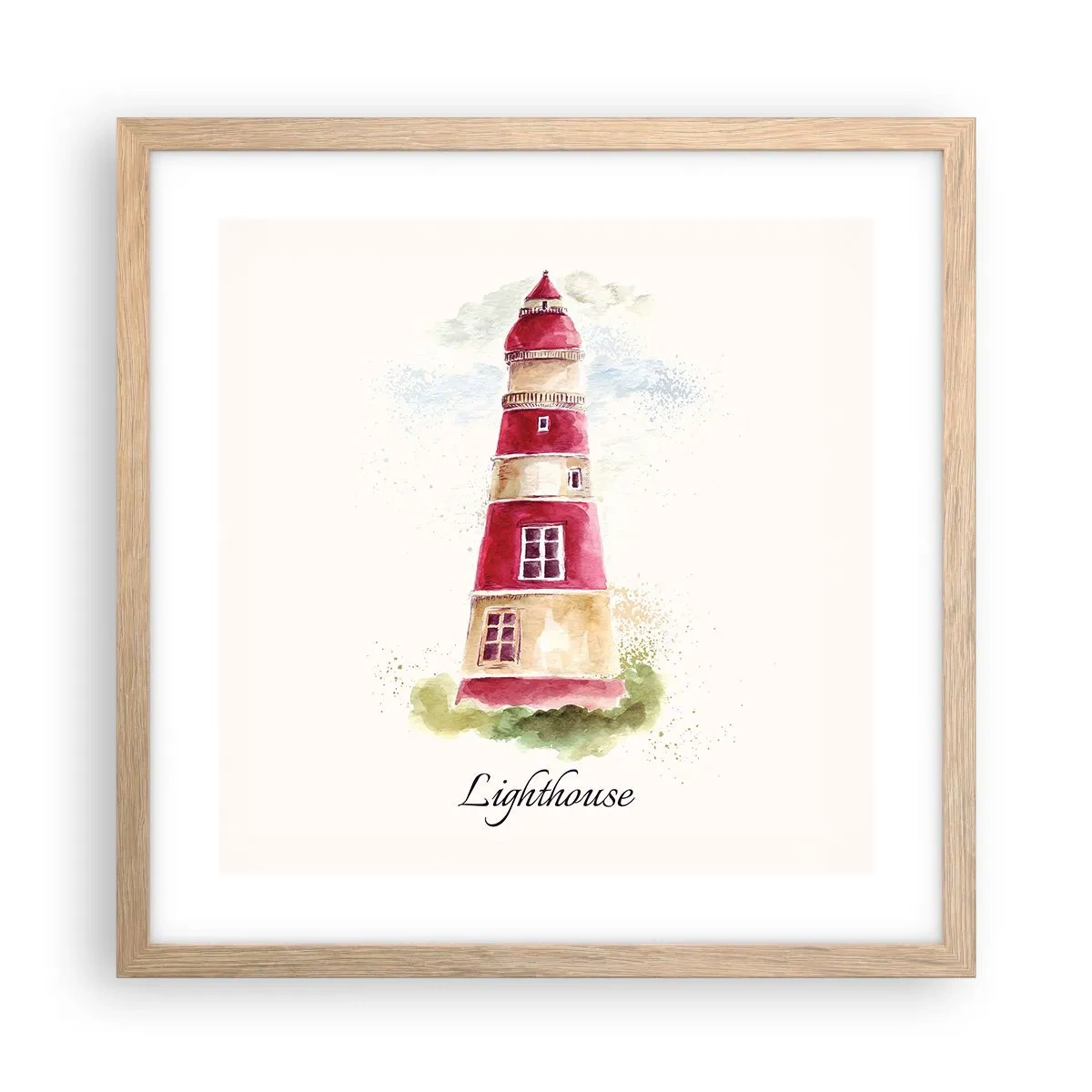 Plakat i ramme af lyst egetræ - Altid vejret omkring - 40x40 cm