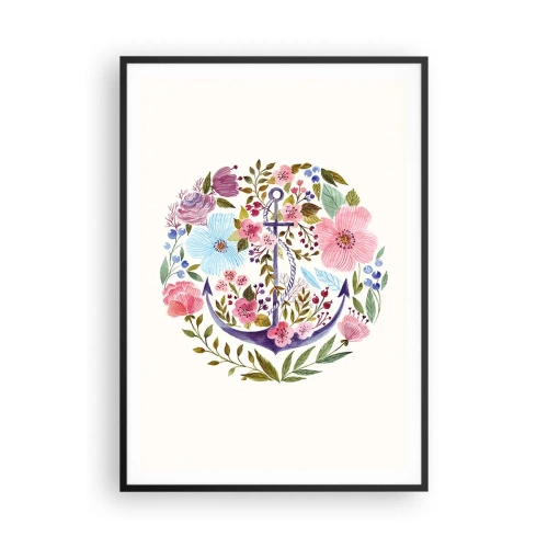 Plakat i sort ramme - En sømands gode nattesøvn - 70x100 cm