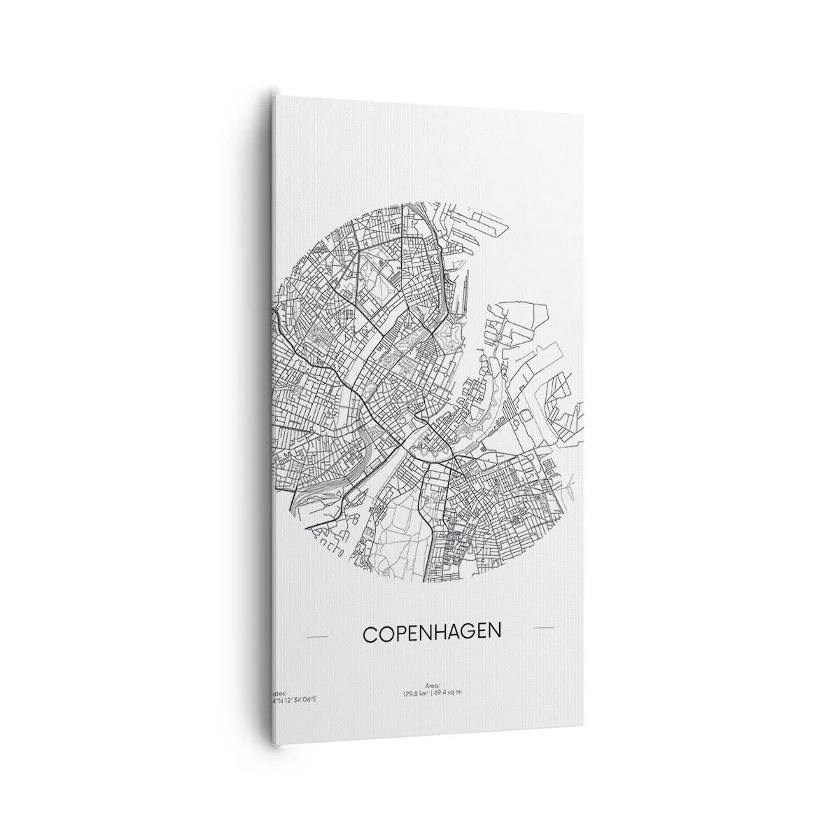 Lærredstryk - Billede på lærred - Københavns anatomi - 65x120 cm