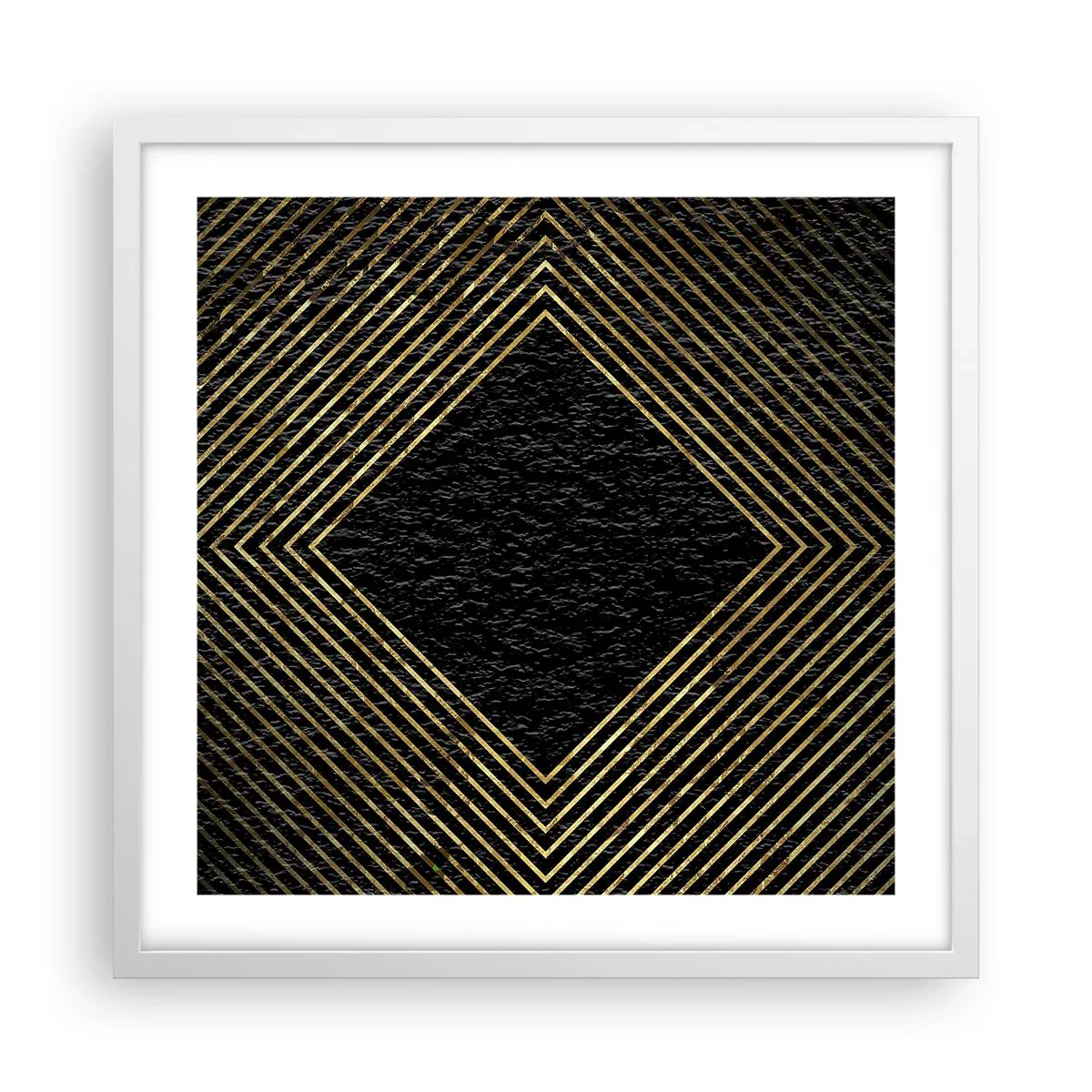 Plakat i hvid ramme - Geometri i glamour-stil - 50x50 cm